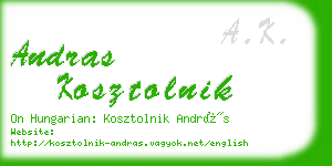 andras kosztolnik business card